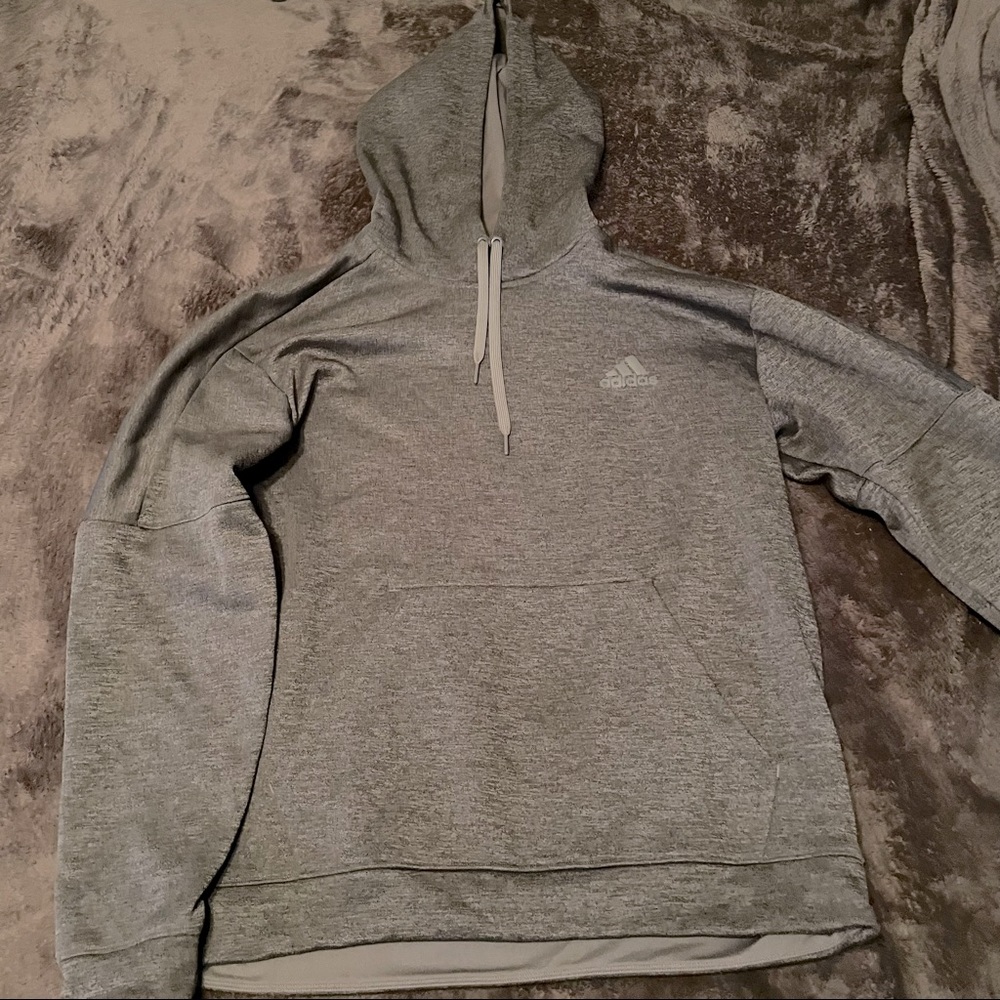 ADIDAS Grey Sweatshirt Hoodie Size Large